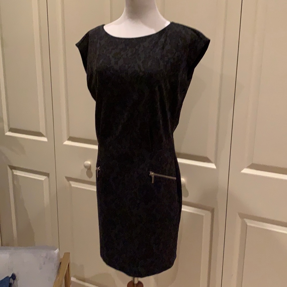 MICHAEL Michael Kors black dress, soft polyester blend with lace print. Size 6